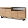 Image de Buffet Bahut Enfilade 200x35x87cm 4 Portes Chêne et noir RF2317