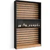 Image de Étagère bibliothèque étagère de rangement 110x25x186cm salon salle à manger bureau cheminée électrique style moderne chêne et noir 71_2