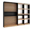 Image de Étagère bibliothèque étagère de rangement 230x25x186cm salon salle à manger bureau salon bureau style moderne chêne et noir 86_1