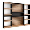 Image de Étagère Bibliothèque - SKRAUT HOME - 230x186x25cm - Chêne et noir - Style moderne - Grande capacité de rangement