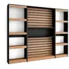 Image de Étagère bibliothèque étagère de rangement 230x186x25cm salon salle à manger bureau salon bureau style moderne chêne et noir 86_5