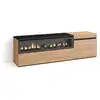 Image de Meuble tv banc télé grand espace de rangement 150x35x45cm pour les tv jusqu'à 65 pouces cheminée électrique style moderne chêne et noir 53_5