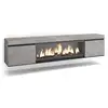 Image de Meuble tv banc télé grand espace de rangement 208x35x45cm pour les tv jusqu'à 80 cheminée électrique xxl suspendu mural style moderne ciment 415_23