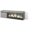 Image de Meuble TV Banc Télé 158x35x45cm Pour les TV jusquà 65 Cheminée électrique XXL Ciment RF3238