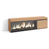 Image de Meuble tv banc télé grand espace de rangement 160x35x45cm pour les tv jusqu'à 65 cheminée électrique xxl style moderne chêne 422_5