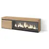 Image de Meuble tv banc télé grand espace de rangement 160x35x45cm pour les tv jusqu'à 65 cheminée électrique xxl style moderne chêne 422_13
