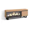 Image de Meuble tv banc télé grand espace de rangement 160x35x57cm pour les tv jusqu'à 65 cheminée électrique xxl design industriel style moderne chêne 422_6
