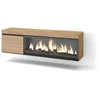 Image de Meuble TV Banc Télé 160 Pour les TV jusquà 65 Cheminée électrique XXL Suspendu Mural Beige RF3254