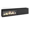 Image de Meuble TV Banc Télé 208x35x45cm Pour les TV jusquà 80 Cheminée électrique XXL Noir RF3255