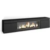 Image de Meuble TV Banc Télé 208x35x45cm Pour les TV jusquà 80 Cheminée électrique XXL Noir RF3256