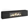 Image de Meuble tv banc télé grand espace de rangement 208x35x45cm pour les tv jusqu'à 80 cheminée électrique xxl style moderne noir 412_21