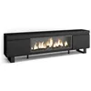 Image de Meuble TV Banc Télé 210 Pour les TV jusquà 80 Cheminée électrique XXL Design industriel Noir RF3259