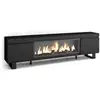 Image de Meuble tv banc télé grand espace de rangement 208x35x57cm pour les tv jusqu'à 80 cheminée électrique xxl design industriel style moderne noir 412_22