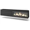 Image de Meuble TV Banc Télé 210 Pour les TV jusquà 80 Cheminée électrique XXL Suspendu Mural Noir RF3263