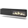 Image de Meuble tv banc télé grand espace de rangement 208x35x45cm pour les tv jusqu'à 80 cheminée électrique xxl suspendu mural style moderne noir 412_31