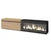 Image de Meuble tv banc télé grand espace de rangement 208x35x45cm pour les tv jusqu'à 80 cheminée électrique xxl style moderne chêne et noir 413_29