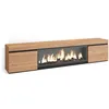 Image de Meuble TV Banc Télé 208x35x45cm Pour les TV jusquà 80 Cheminée électrique XXL Beige RF3274