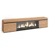 Image de Meuble tv banc télé grand espace de rangement 208x35x45cm pour les tv jusqu'à 80 cheminée électrique xxl style moderne chêne 414_21