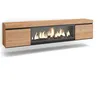 Image de Meuble TV Banc Télé 210 Pour les TV jusquà 80 Cheminée électrique XXL Suspendu Mural Beige RF3280