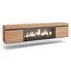 Image de Meuble tv banc télé grand espace de rangement 208x35x45cm pour les tv jusqu'à 80 cheminée électrique xxl suspendu mural style moderne chêne 414_23