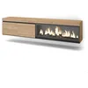Image de Meuble TV Banc Télé 208x35x45cm Pour les TV jusquà 80 1feu électrique XXL Suspendu Beige RF3281