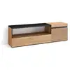 Image de Meuble tv banc télé grand espace de rangement 150x35x45cm pour les tv jusqu'à 65 meubles de salon style moderne chêne 431_1