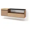 Image de Meuble tv banc télé grand espace de rangement 150x35x45cm pour les tv jusqu'à 65 suspendu mural style moderne chêne 431_11