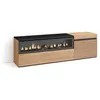 Image de Meuble TV Banc Télé 150x35x45cm Pour les TV jusquà 65 Cheminée électrique Chêne RF3300