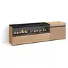 Image de Meuble tv banc télé grand espace de rangement 150x35x45cm pour les tv jusqu'à 65 cheminée électrique style moderne chêne 431_5