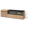 Image de Meuble TV Banc Télé 150x35x45cm Pour les TV jusquà 65 Cheminée électrique Chêne RF3301