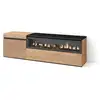 Image de Meuble tv banc télé grand espace de rangement 150x35x45cm pour les tv jusqu'à 65 cheminée électrique style moderne chêne 431_13
