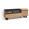 Image de Meuble TV Banc Télé 150x35x57cm Pour les TV jusquà 65 Cheminée électrique Design industriel Chêne RF3302