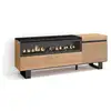 Image de Meuble tv banc télé grand espace de rangement 150x35x57cm pour les tv jusqu'à 65 cheminée électrique design industriel style moderne chêne 431_6