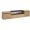 Image de Meuble TV Banc Télé Grand espace de Rangement 200x35x45cm Pour les TV jusquà 80 Chêne RF3312