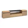 Image de Meuble tv banc télé grand espace de rangement 200x35x45cm pour les tv jusqu'à 80 meubles de salon style moderne chêne 429_17