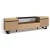 Image de Meuble tv banc télé grand espace de rangement 200x35x57cm pour les tv jusqu'à 80 design industriel style moderne chêne 429_18