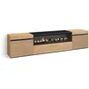 Image de Meuble TV Banc Télé 200x35x45 cm Pour les TV jusquà 80 Cheminée électrique Chêne RF3315