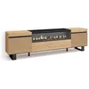 Image de Meuble TV Banc Télé 200x35x57cm Pour les TV jusquà 80 feu électrique Design industriel Chêne RF3316