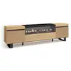 Image de Meuble tv banc télé grand espace de rangement 200x35x57cm pour les tv jusqu'à 80 cheminée électrique design industriel style moderne chêne 429_22