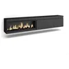 Image de Meuble TV Banc Télé 237x35x45 cm TV grand format Cheminée électrique XXL Suspendu Mural Noir RF3579