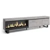 Image de Meuble TV Banc Télé 237x35x57 cm TV grand format Cheminée électrique XXL Design industriel Ciment RF3588