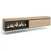 Image de Meuble tv banc télé grand espace de rangement 237x35x45cm tv grand format cheminée électrique xxl suspendu mural style moderne chêne 497_6