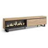 Image de Meuble TV Banc Télé 237x35x57 cm TV grand format Cheminée électrique XXL Design industriel Chêne RF3592