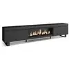 Image de Meuble tv banc télé grand espace de rangement 267x35x57cm tv grand format cheminée électrique xxl design industriel style moderne noir 492_22