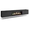 Image de Meuble tv banc télé grand espace de rangement 267x35x45cm tv grand format cheminée électrique xxl suspendu mural style moderne noir 492_23