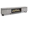 Image de Meuble TV Banc Télé 267x35x57 cm TV grand format Cheminée électrique XXL Design industriel Ciment RF3605