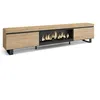Image de Meuble TV Banc Télé 267x35x57 cm TV grand format Cheminée électrique XXL Design industriel Chêne RF3607