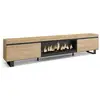 Image de Meuble tv banc télé grand espace de rangement 267x35x57cm tv grand format cheminée électrique xxl design industriel style moderne chêne 489_22