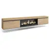 Image de Meuble tv banc télé grand espace de rangement 267x35x45cm tv grand format cheminée électrique xxl suspendu mural style moderne chêne 489_23