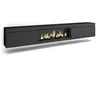 Image de Meuble TV Banc Télé 288x35x45 cm TV grand format Cheminée électrique XXL Suspendu Mural Noir RF3609